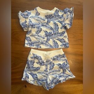 Janie and Jack Blue Leaf Print Top